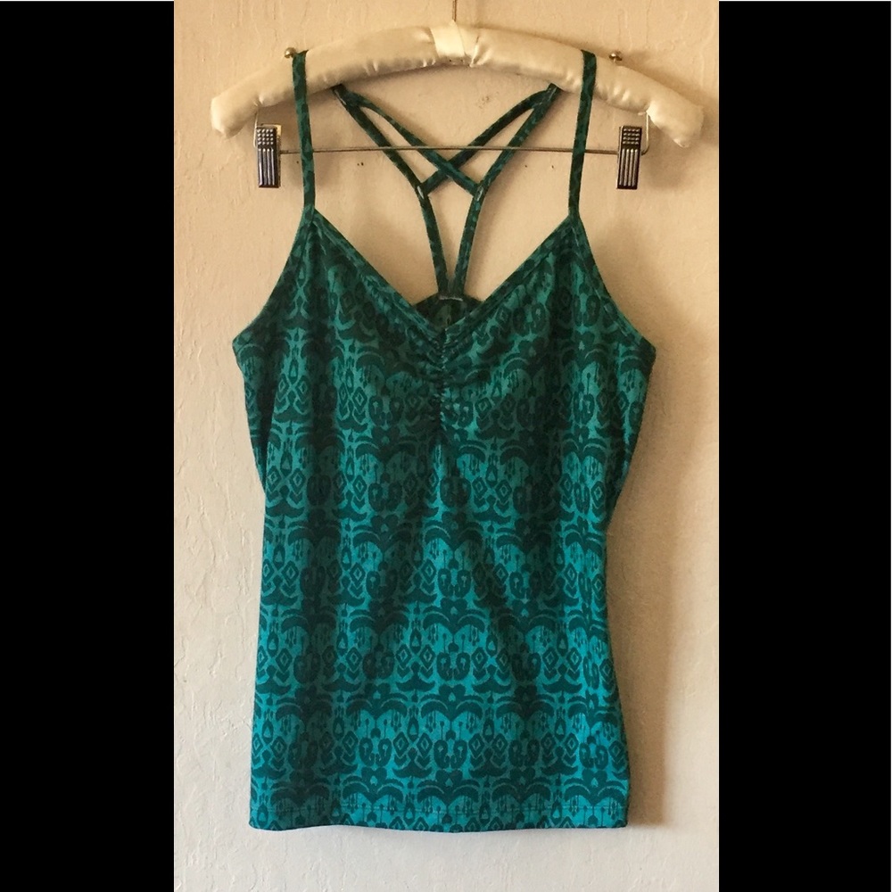 Rare! Prana DK Teal Green/Blue Sonja Shelf bra tank- Medium (8-10) - Picture 3 of 8